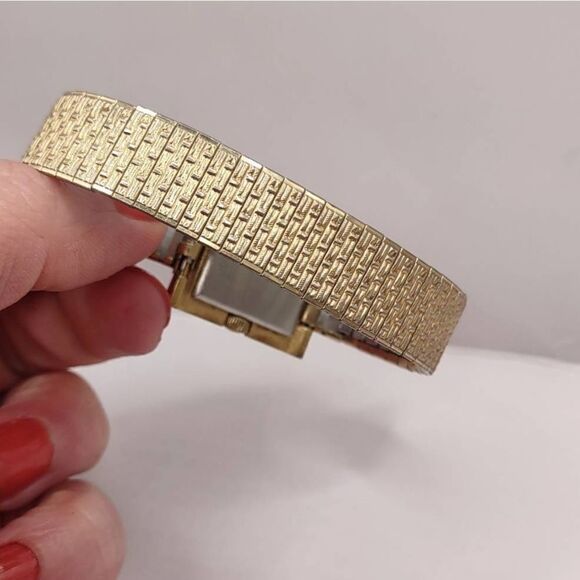 Caravelle Windup Gold Tone Rectangle Mechanical Women\'s Watch